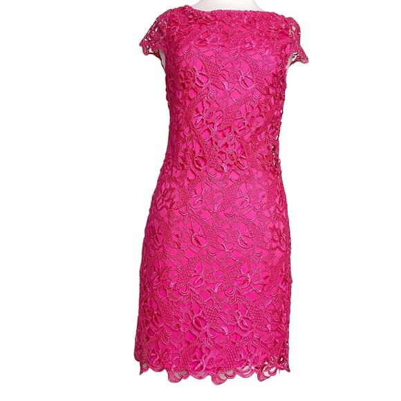 Alice + Olivia lace cut out back dress hot pink - Picture 2 of 8